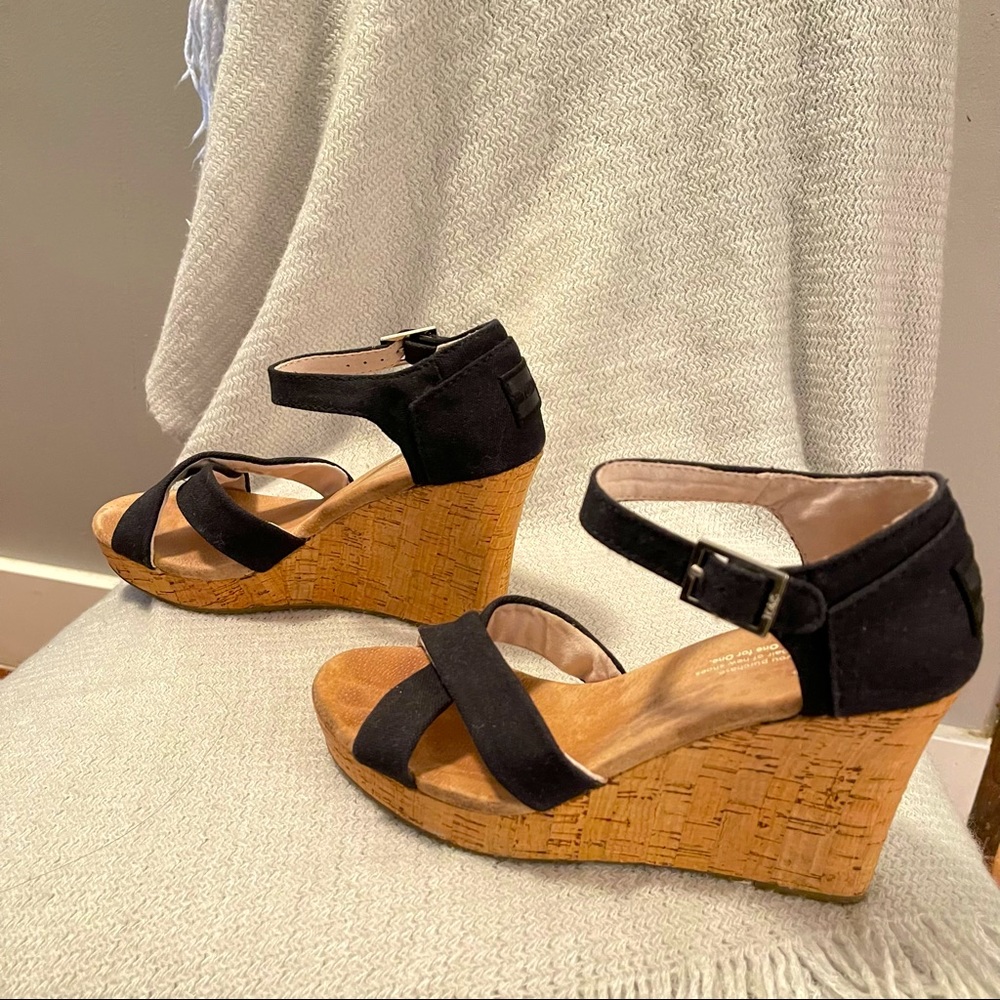 Toms cork wedge sandals